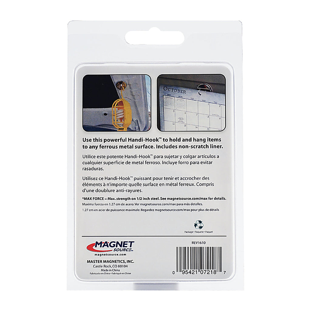 Master Magnetics 7218 Handi-Hook 1.25 in. Ceramic Magnetic Hook 20 lb. pull 3.4 MGOe Silver 1/pc.