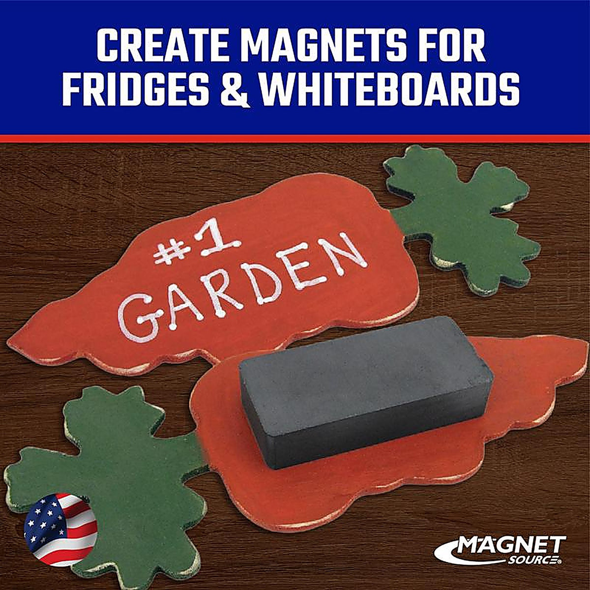 Master Magnetics 7044 1.875 in. Ceramic Block Magnets 3 lb. pull 3.4 MGOe Black 2/pc.