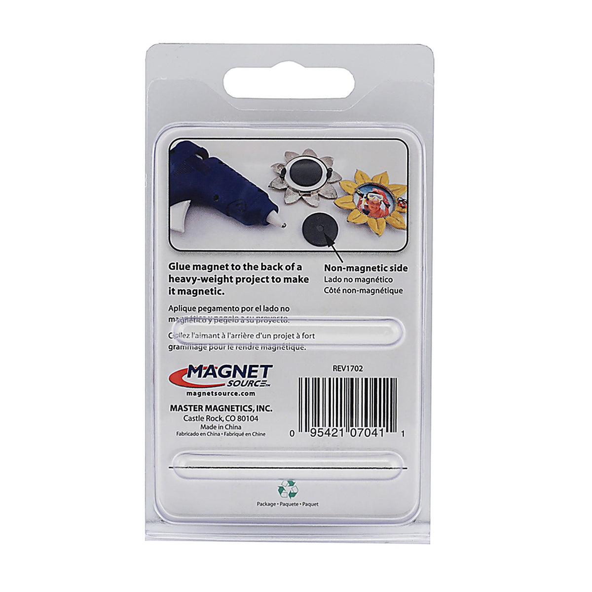 Master Magnetics 7041 .187 in. Ceramic Disc Magnets 0.7 lb. pull 1.05 MGOe Black 2/pc.