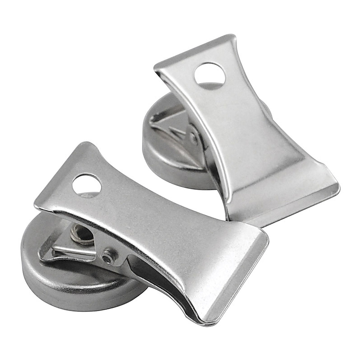 Master Magnetics 7219 1.8 in. Ceramic Clip Magnetic Clips 3 lb. pull 3.4 MGOe Silver 2/pc.