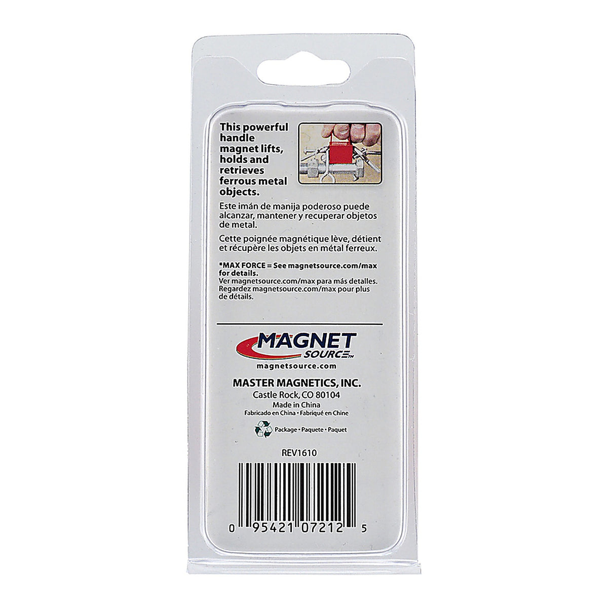 Master Magnetics 7212 1 in. Ceramic Handle Magnet 25 lb. pull 3.4 MGOe Red 1/pc.