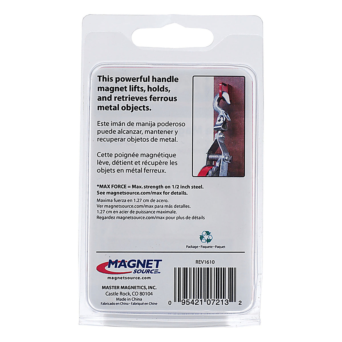 Master Magnetics 7213 2 in. Ceramic Handle Magnet 50 lb. pull 3.4 MGOe Red 1/pc.