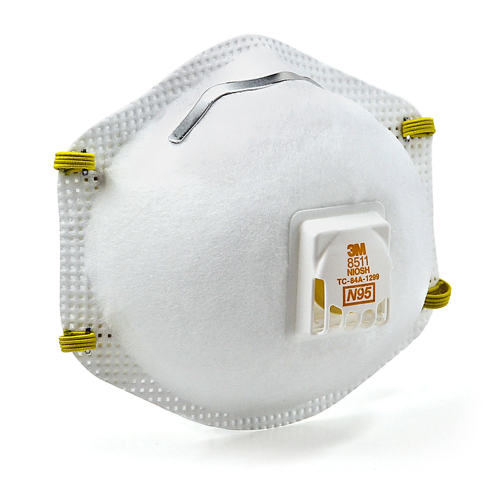 3M 8511PA1-A-PS N95 Paint Sanding Cup Disposable Respirator Pro-Series Valved White One Size Fits All 1 pc