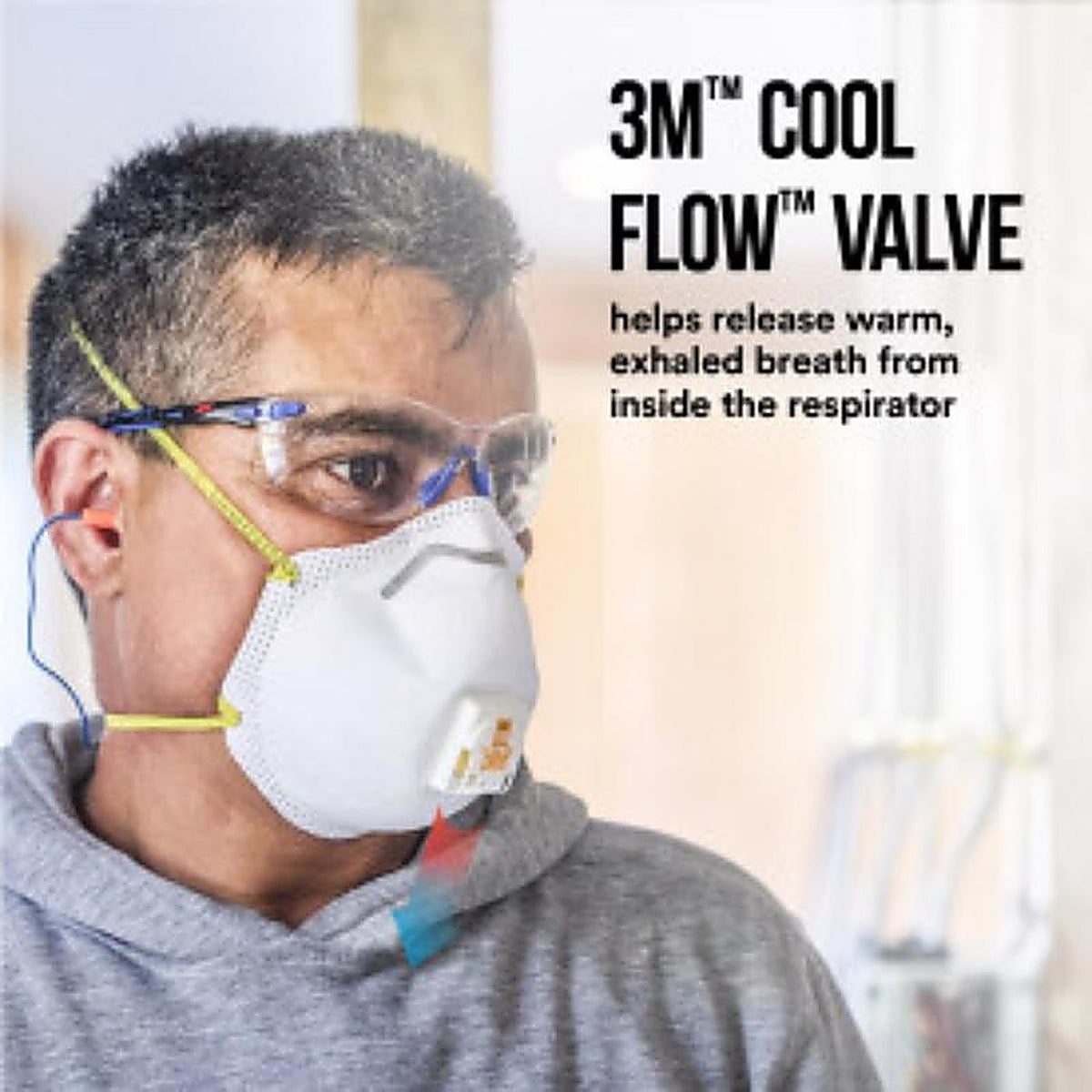 3M 8511P10-DC-PS N95 Paint Sanding Cup Disposable Respirator Pro-Series Valved White 10 pc