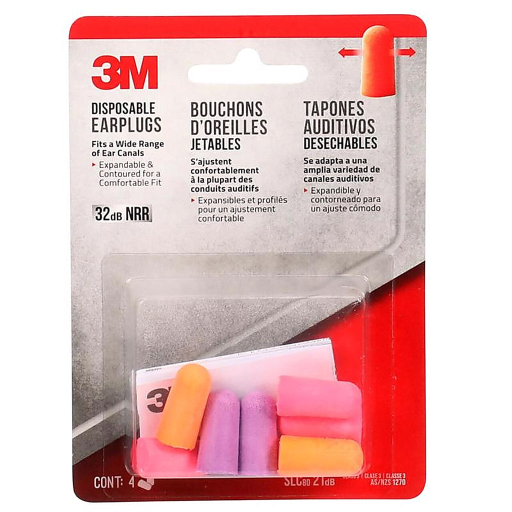 3M 92050H4-DC 32 dB Soft Foam Ear Plugs Assorted 4 pair