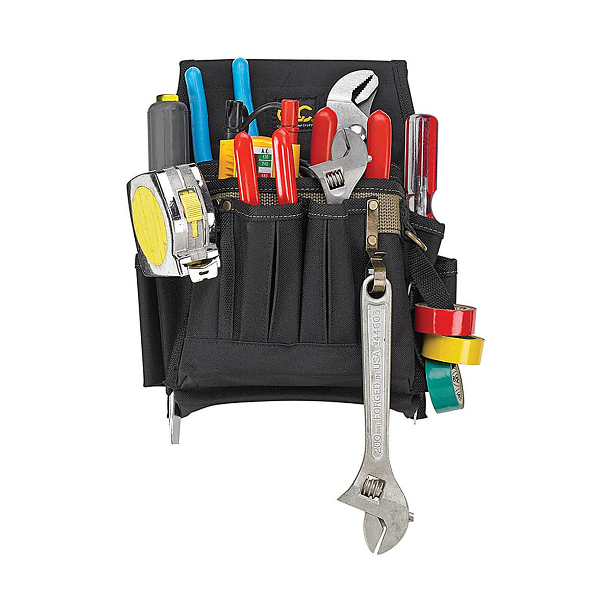 CLC 1505 3.5in. W X 11in. H Polyester Electricians Pouch 10 pocket Black/Tan