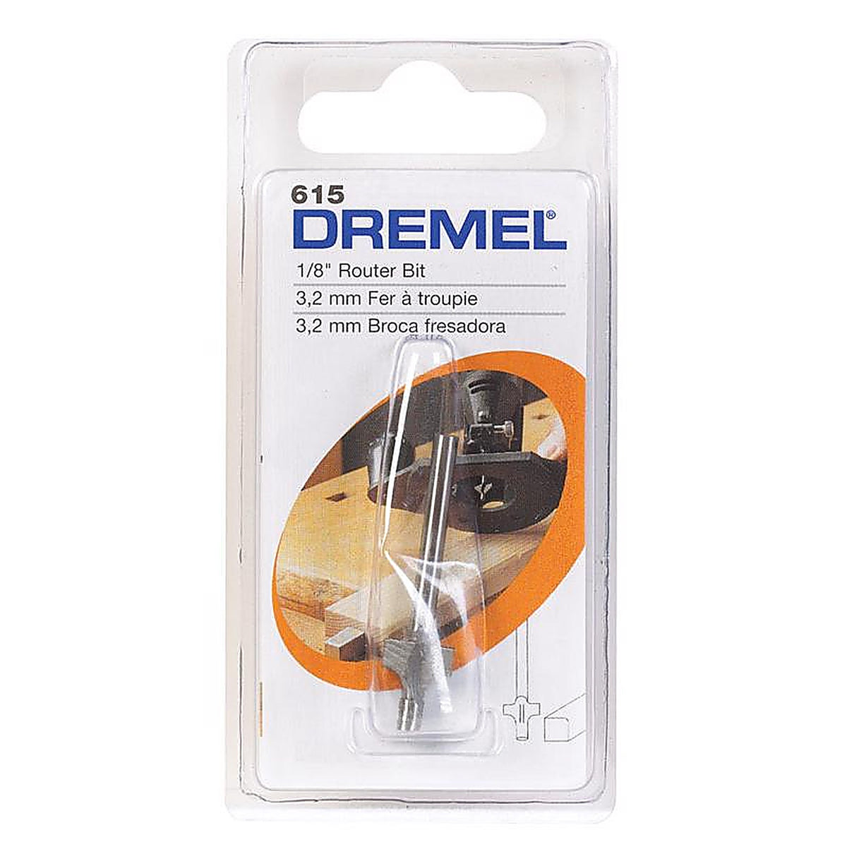 Dremel - 615 - 1/8 In. D X 1/8 In. X 2-3/4 In. L High Speed Steel 2-Flute Corner Rounding Router Bit