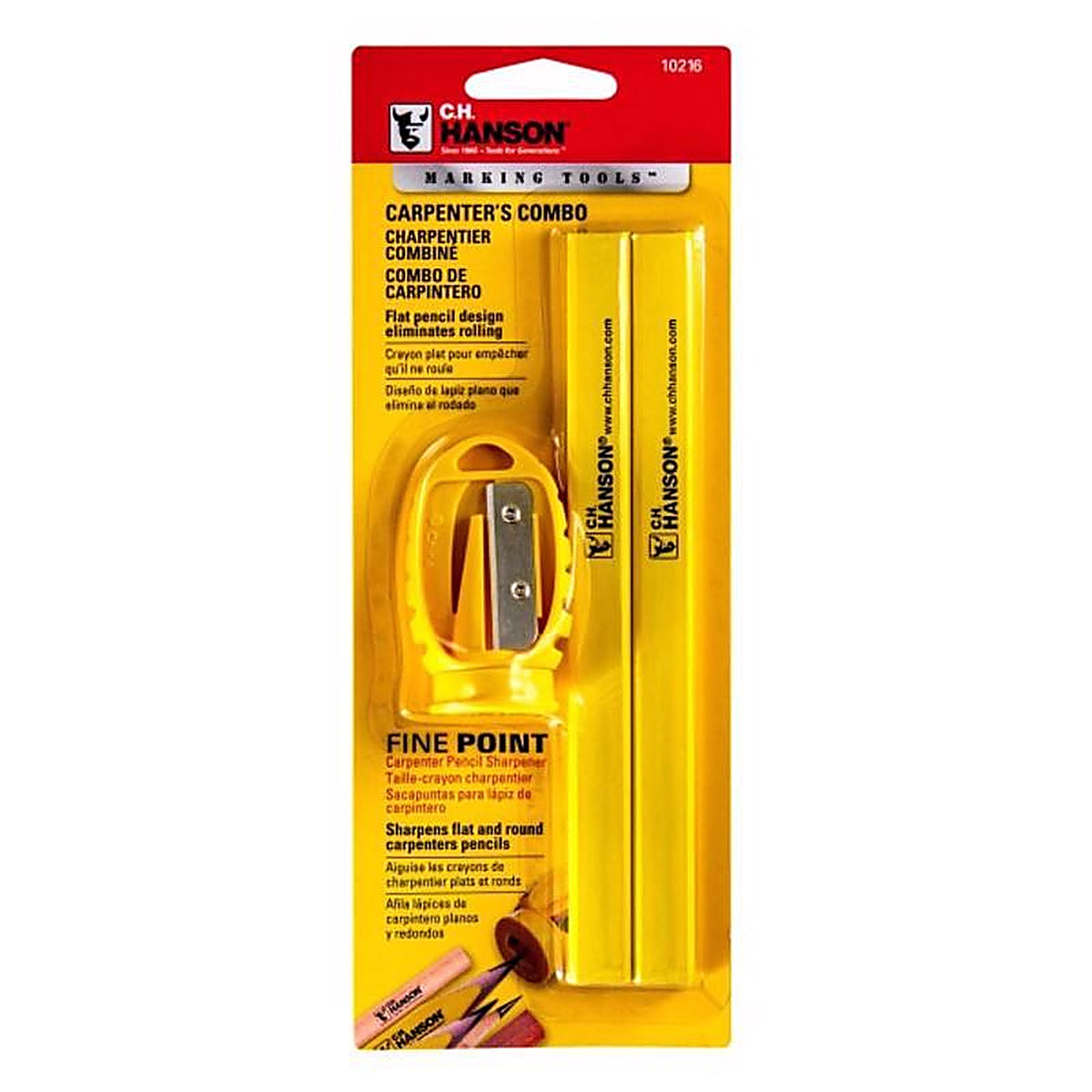 C.H. Hanson 206 VersaSharp 8.8 in. L x 4.2 in. W Carpenter Pencil Kit Beige Wood 3/pc.