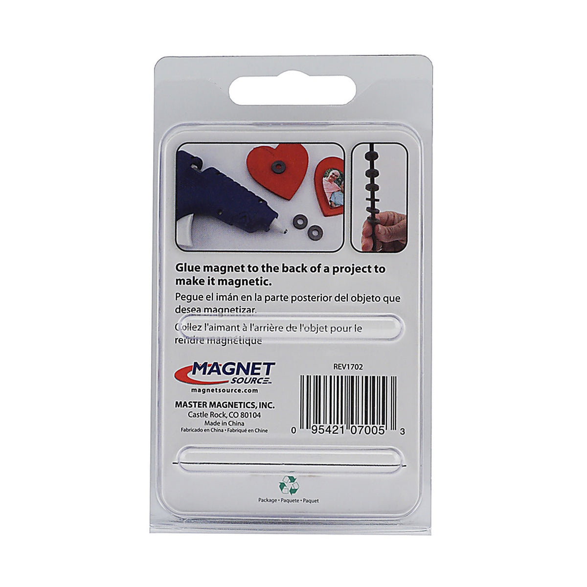 Master Magnetics 7005 .118 in. Ceramic Ring Magnet Rings 0.39 lb. pull 3.5 MGOe Black 6/pc.