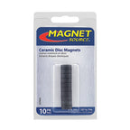 Master Magnetics 7002 .187 in. Ceramic Disc Magnets 0.5 lb. pull 3.5 MGOe Black 10/pc.