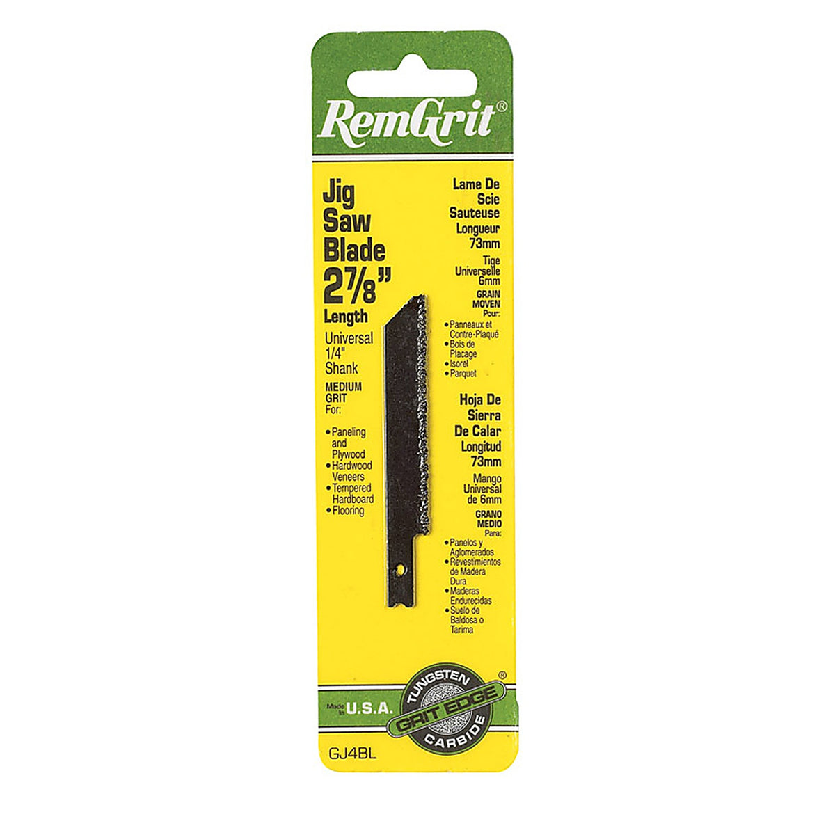 Remgrit - E0406141 - 2-7/8 In. Carbide Grit Universal Jig Saw Blade Assorted TPI 1 Pack