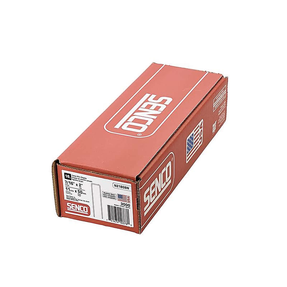 Senco N21BAB 7/16 in. W x 2 in. L 16 Ga. Heavy Wire Staples 10000/Pack