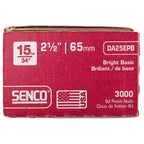 Senco DA25EPB 2-1/2 in. 15 Ga. Angled Strip Finish Nails 34 deg. Smooth Shank 3000/Pack