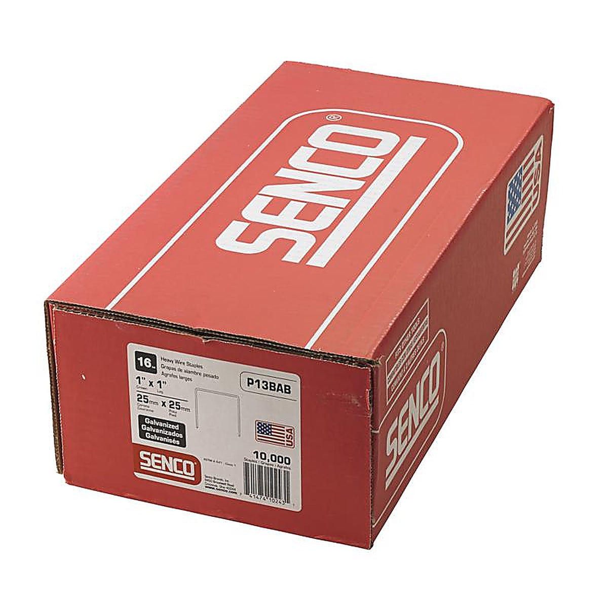 Senco P13BAB 1 in. W x 1 in. L 16 Ga. Wide Crown Heavy Wire Staples 10000/Pack