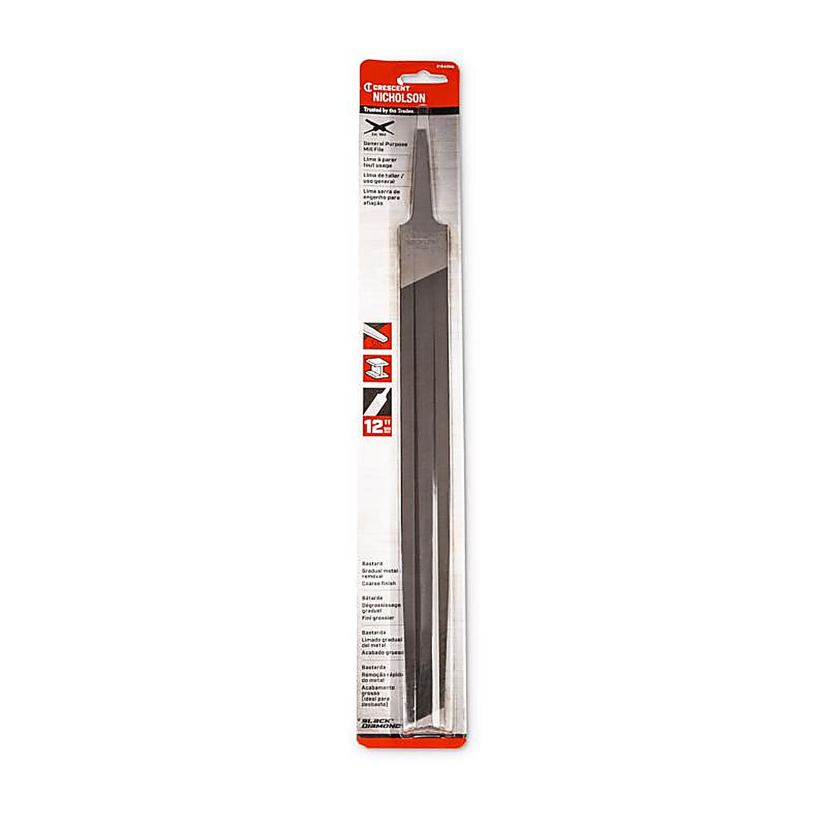 Crescent - 21842NN - Nicholson 12 In. L X 2.5 In. W High Carbon Steel Single Cut File 1 Piece