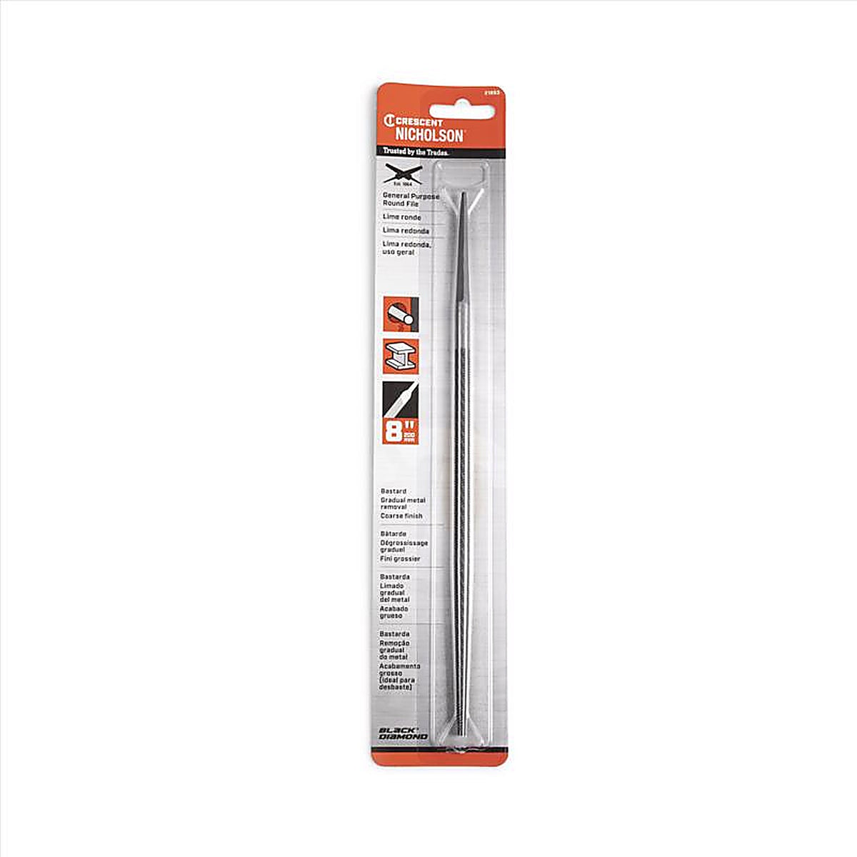 Crescent - 21853 - Nicholson 8 In. L X 5/16 In. W High Carbon Steel Bastard Cut File 1 Piece