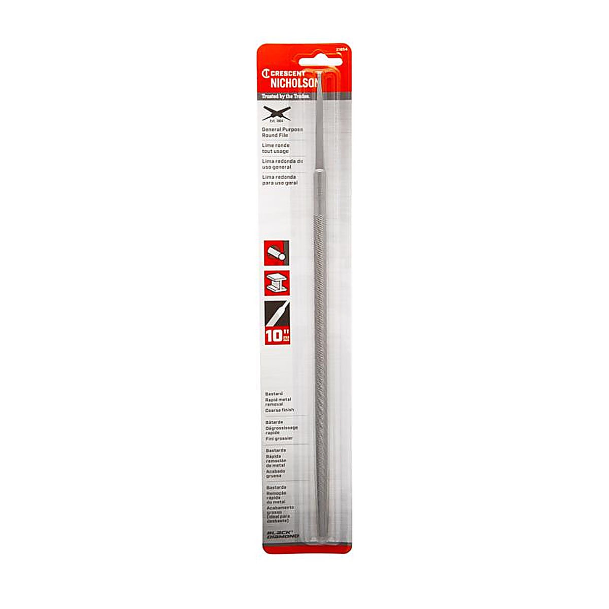 Crescent - 21854 - Nicholson 10 In. L X 3/8 In. W High Carbon Steel Bastard Cut File 1 Piece