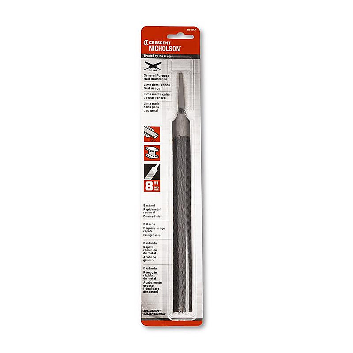 Crescent - 21857LN - Nicholson 8 In. L X 2.5 In. W High Carbon Steel Bastard Cut File 1 Piece