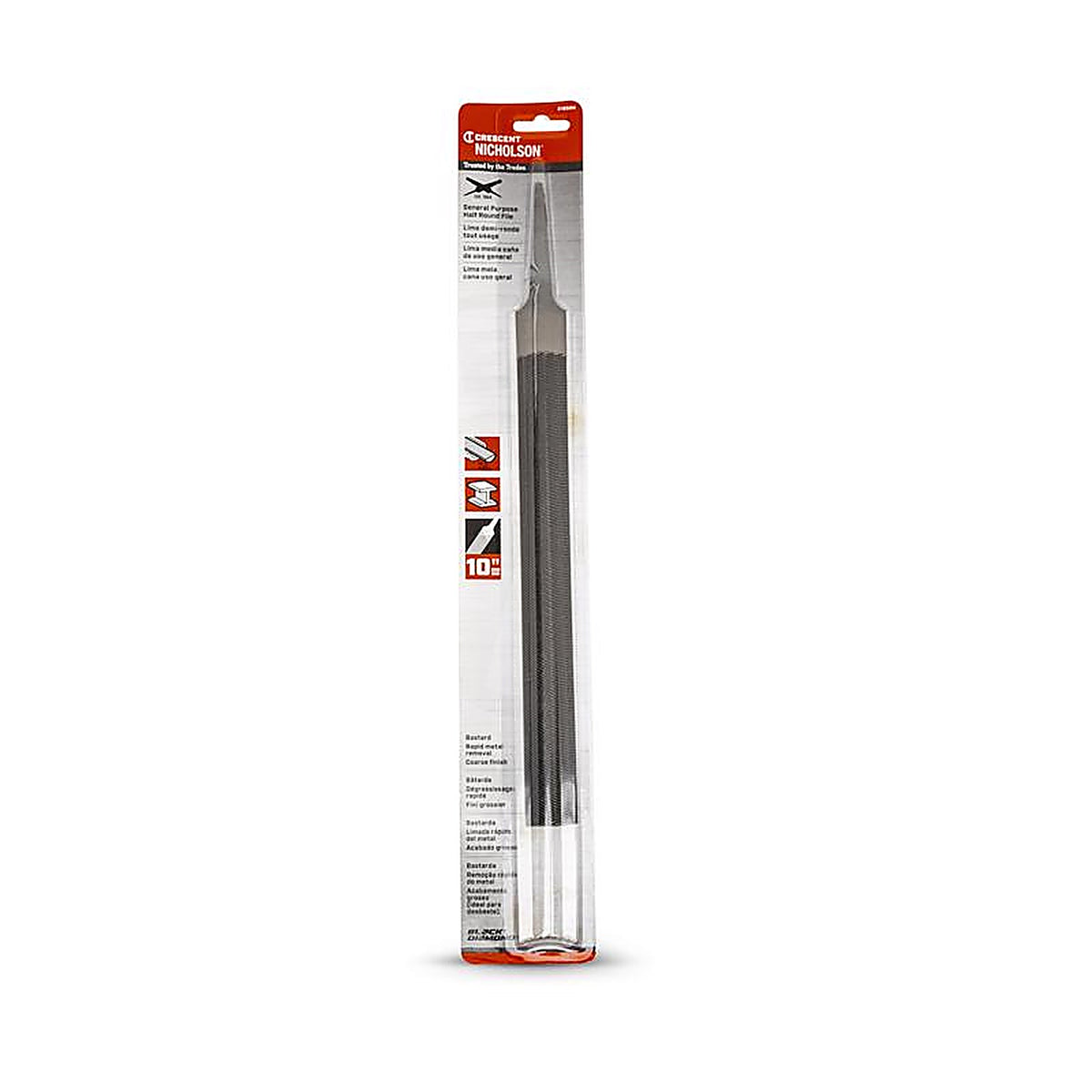 Crescent - 21858N - Nicholson 10 In. L X 2.5 In. W High Carbon Steel Bastard Cut File 1 Piece
