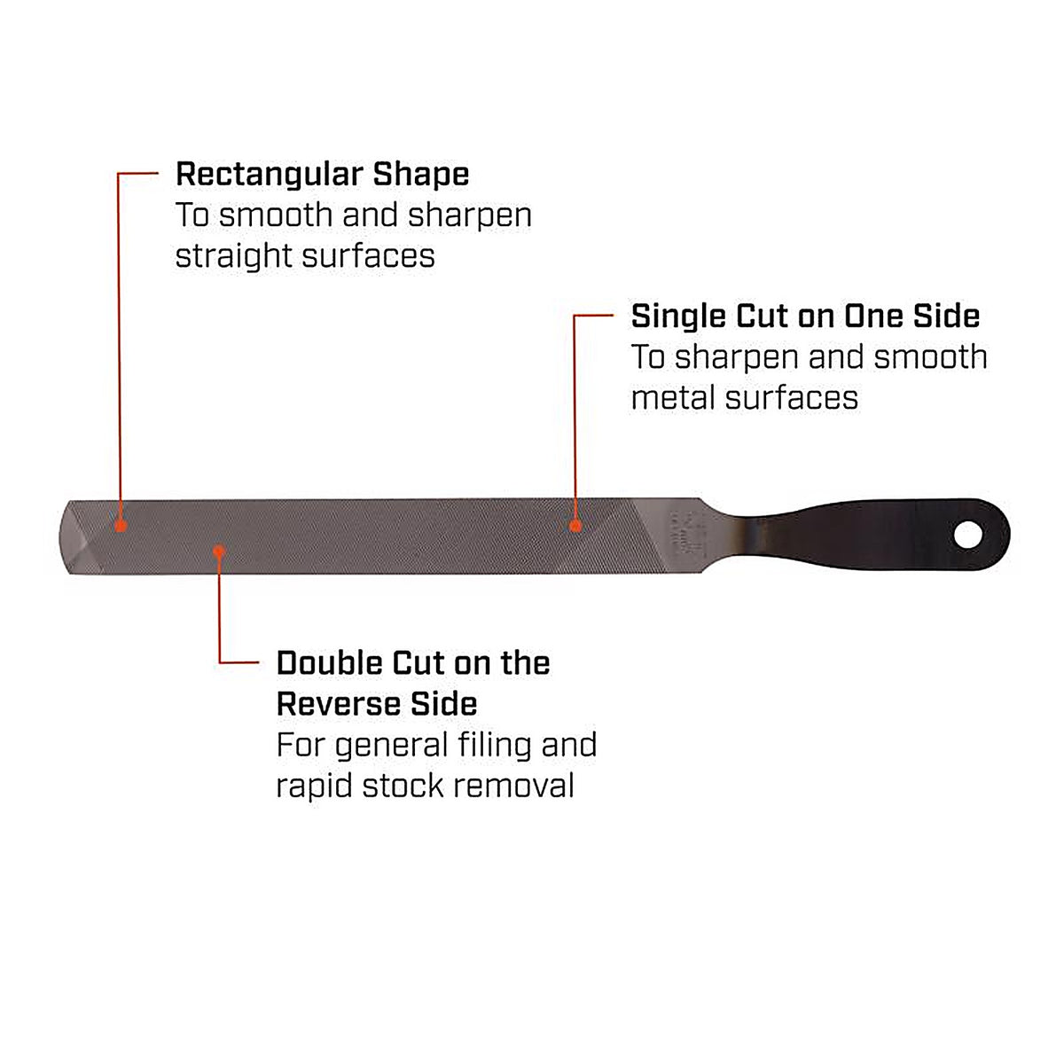 Crescent - 06601NN - Nicholson 8 In. L X 1 In. W Steel Handy Double/Single Cut File 1 Piece