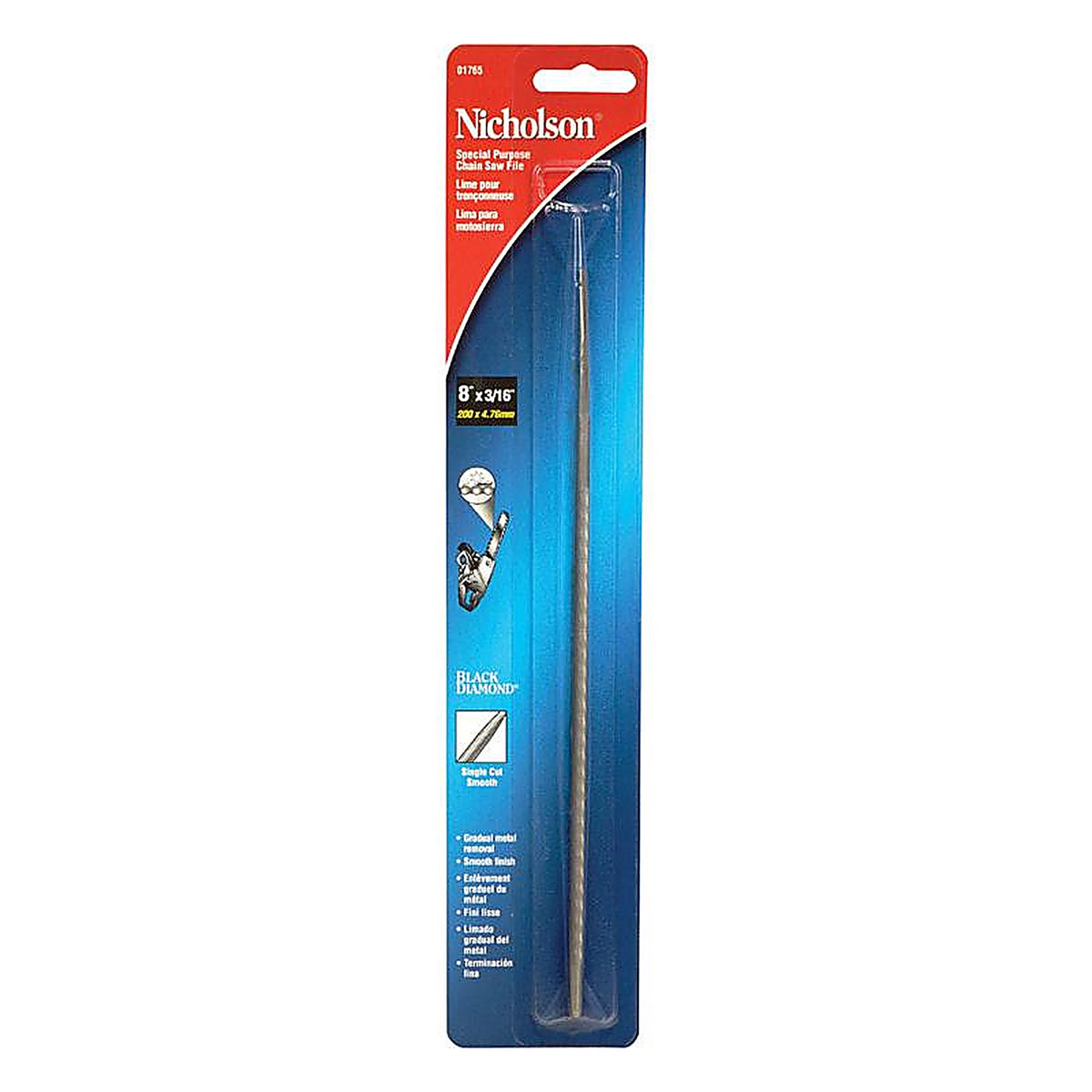 Crescent - 01765 - Nicholson 8 In. L X 3/16 In. W High Carbon Steel File 1 Piece