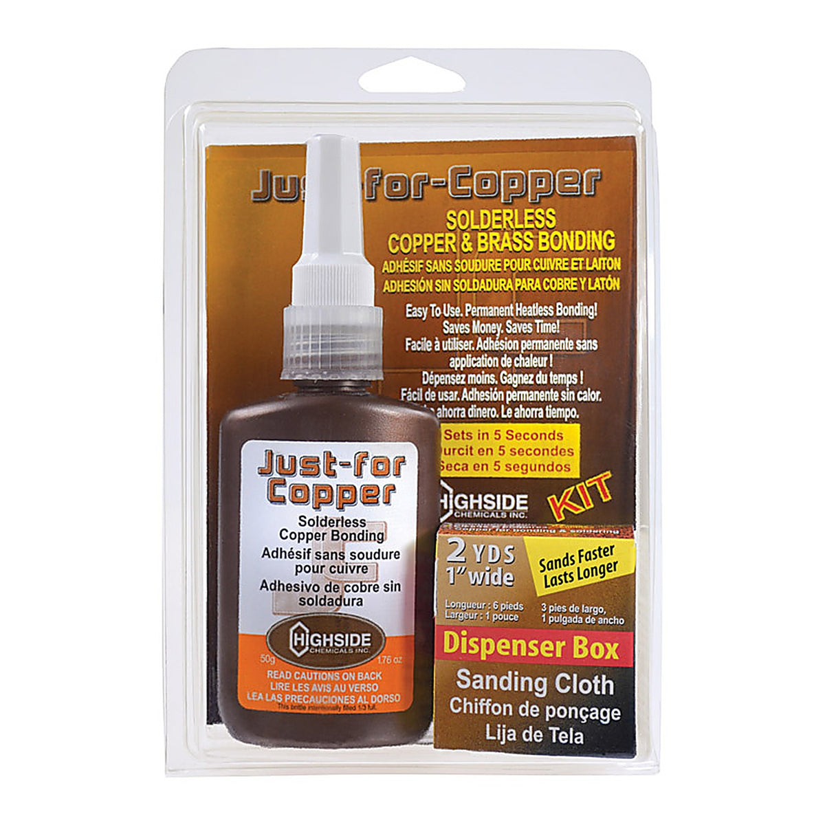 Highside Chemicals - 31050 - Just for Copper 5-3/8 In. L X 8-1/2 In. W Copper and Brass Bonding Kit 1 Piece