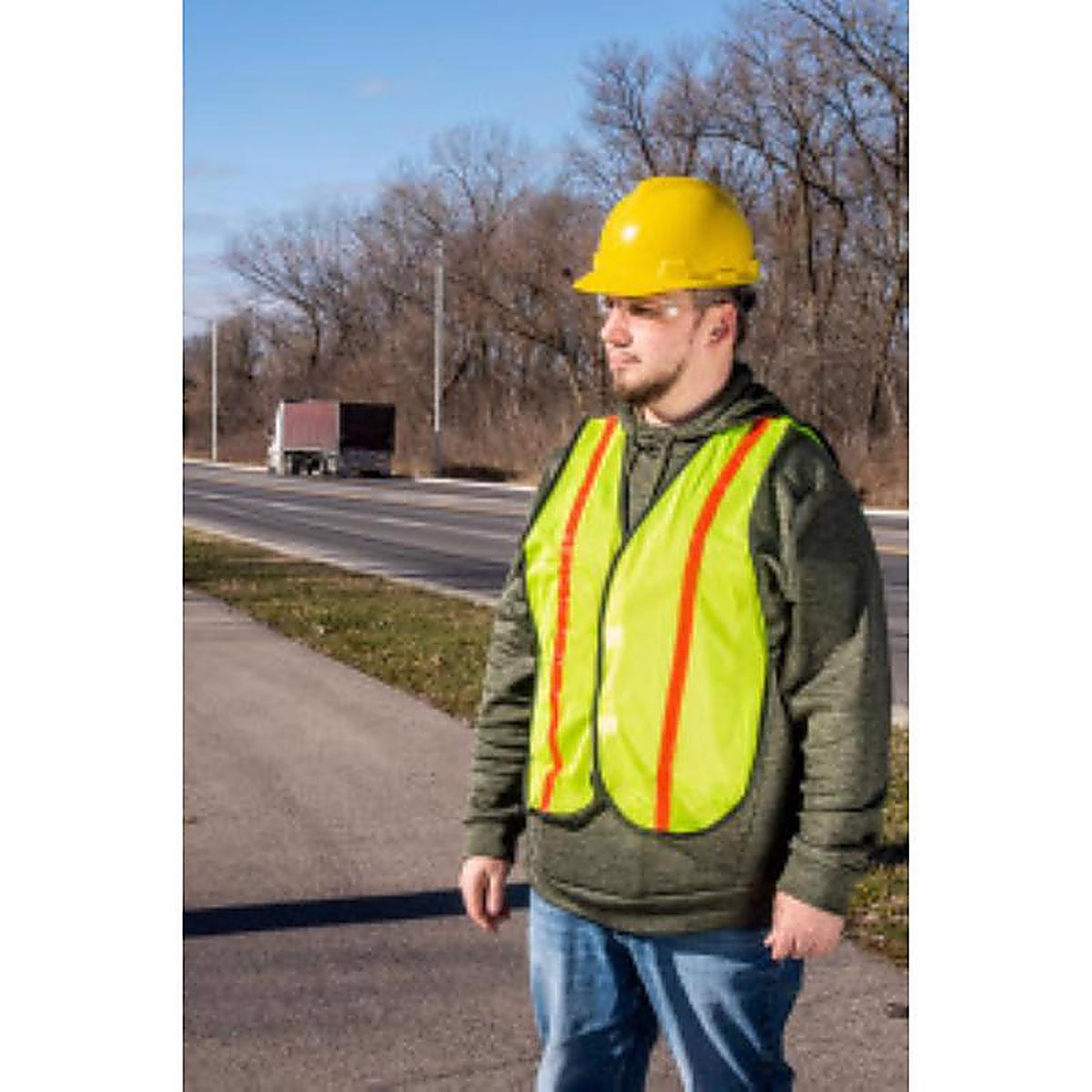 C.H. Hanson 55115 Reflective Polyester Mesh Safety Vest Fluorescent Green One Size Fits All