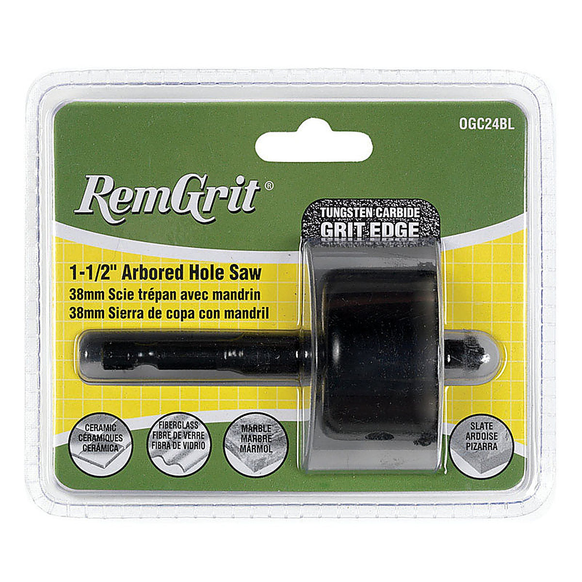 Disston - E0104579 - Remgrit 1-1/2 In. Carbide Grit 7/8 In. L X 1/4 In. D Hole Saw