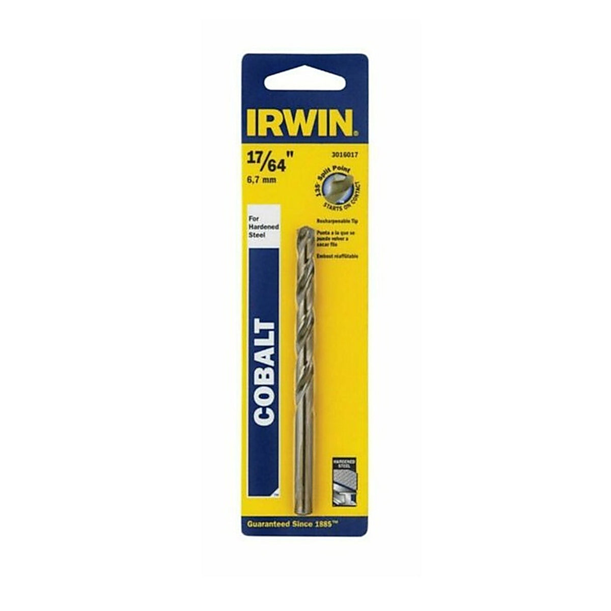 Irwin 3016017 17/64 in. x 4-1/8 in. L Cobalt Steel Drill Bit 1/pc.