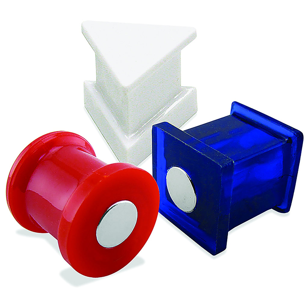 Magnet Source - 07507 - .625 In. L X .5 In. W Assorted Magnetic Push Pins 6 Piece