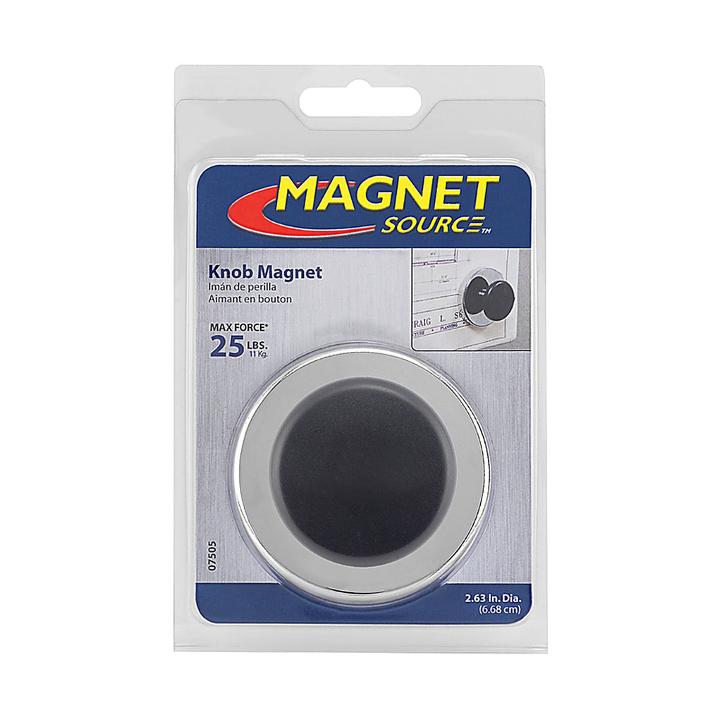 Master Magnetics 7505 1.25 in. Ceramic Knob Magnet 25 lb. pull 3.4 MGOe Black 1/pc.