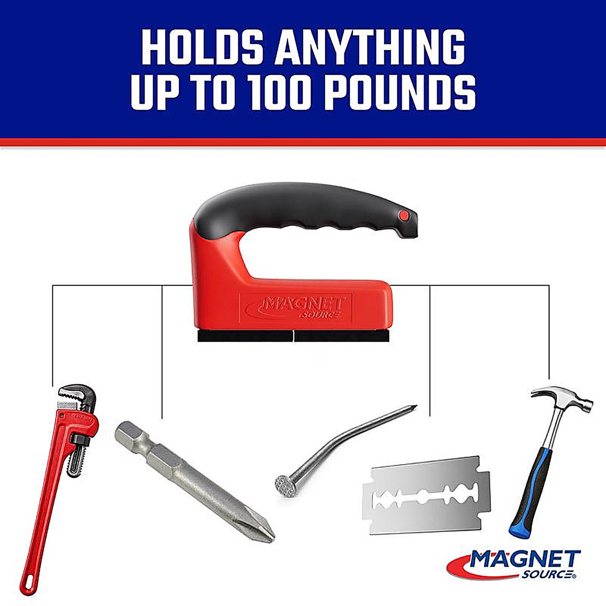 Master Magnetics 7501 5.25 in. Ceramic Handle Magnet 100 lb. pull 3.4 MGOe Red 1/pc.
