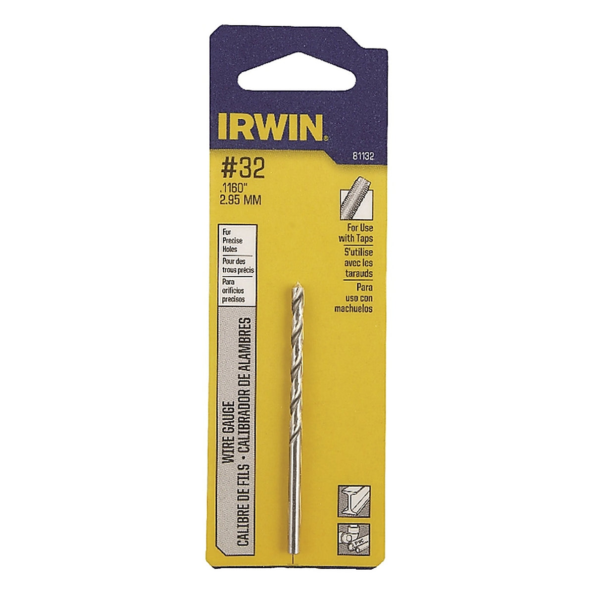 Irwin 81132 1-5/8 in. x 2-3/4 in. L High Speed Steel Wire Gauge Bit 1/pc.