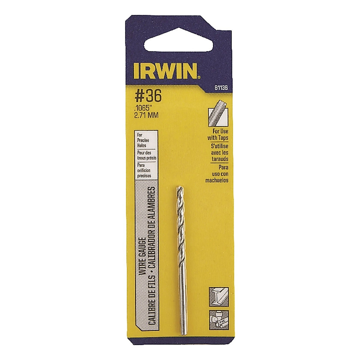 Irwin 81136 1-7/16 in. x 2-1/2 in. L High Speed Steel Wire Gauge Bit 1/pc.
