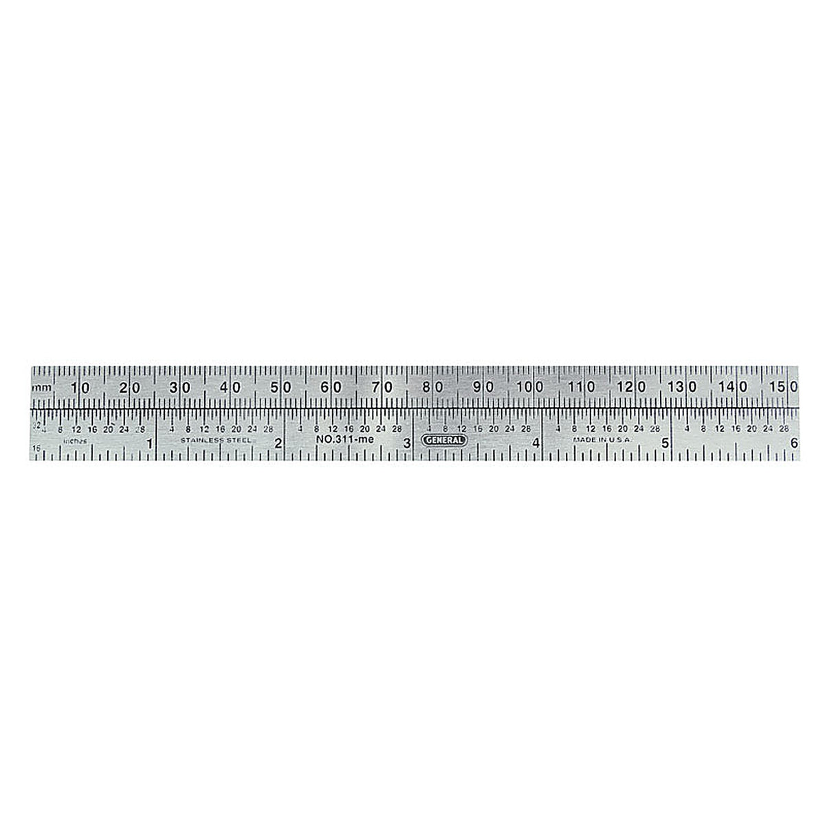 General Tools 311-ME 6 in. L x 3/4 in. W Stainless Steel Precision Pocket Rule Metric