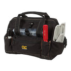 CLC 1533 8 in. W X 9 in. H Polyester Tote Bag with Plastic Tray 21 pocket Black/Tan 1 pc