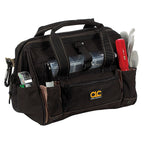 CLC 1533 8 in. W X 9 in. H Polyester Tote Bag with Plastic Tray 21 pocket Black/Tan 1 pc