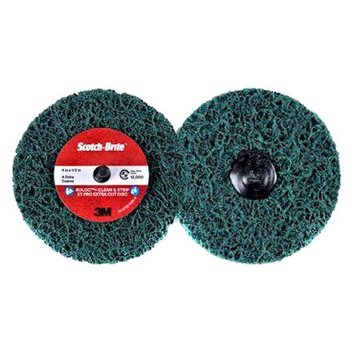 3M 21555 Scotch-Brite Roloc+ Clean and Strip XT Pro Extra Cut Disc, TR+, 4 in x 1/2 in, A XCS 61500303427