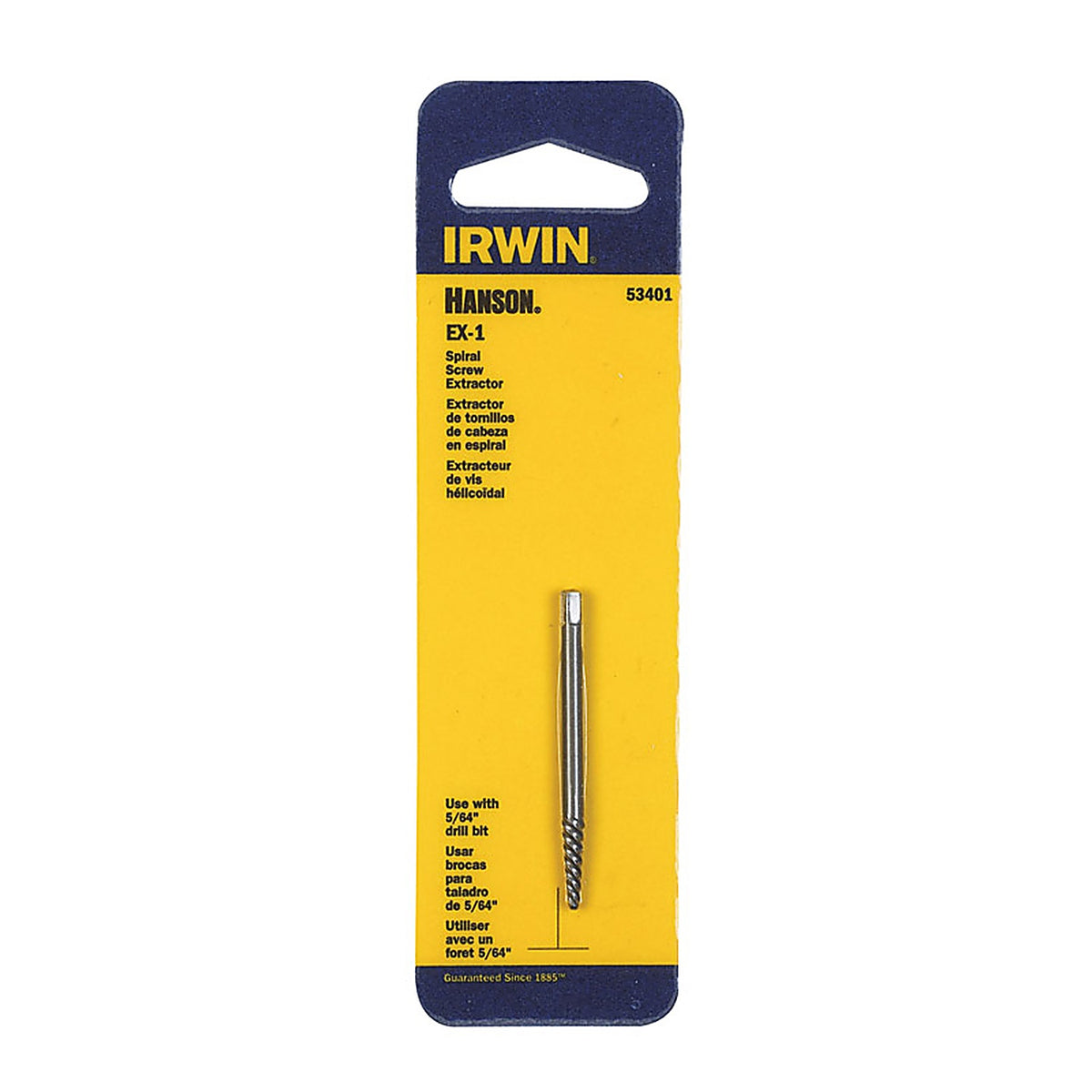 Irwin 53401 Hanson EX-1 Carbon Steel Spiral Screw Extractor 5.4 in. 1/pc.