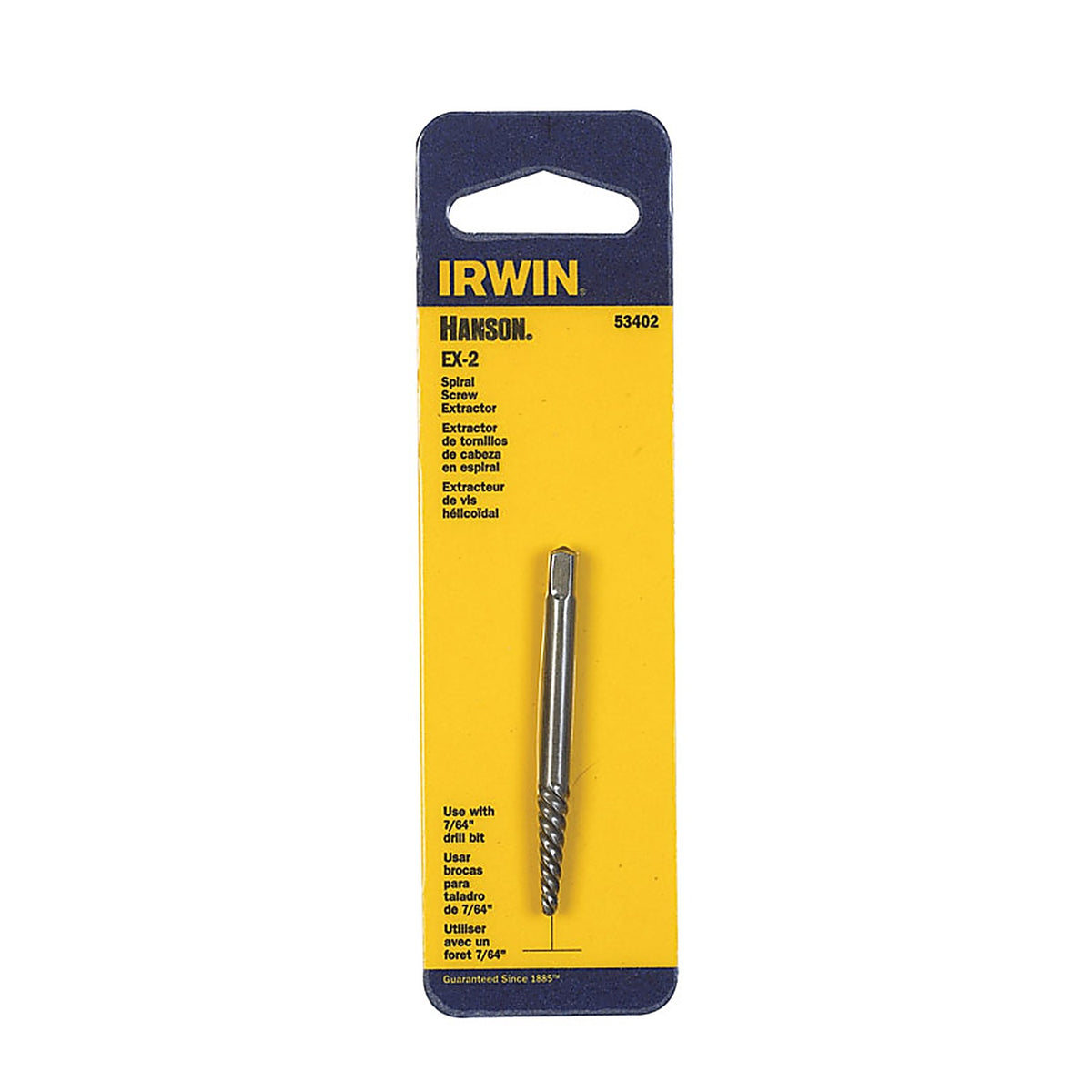 Irwin 53402 Hanson 7/64 in. x 7/64 in. Dia. Carbon Steel Spiral Screw Extractor 5.4 in. 1/pc.