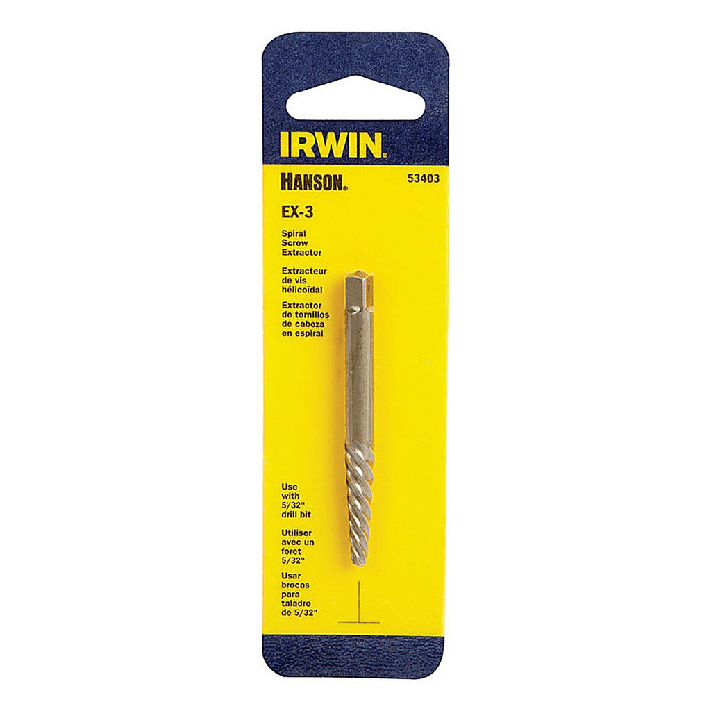 Irwin 53403 Hanson EX-3 Carbon Steel Spiral Screw Extractor 6 in. 1/pc.