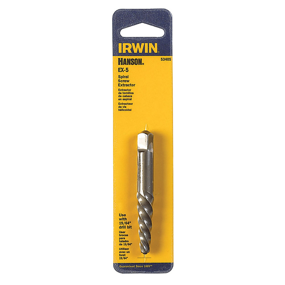 Irwin 53405 Hanson 19/64 in. x 19/64 in. Dia. Carbon Steel Spiral Screw Extractor 7 in. 1/pc.