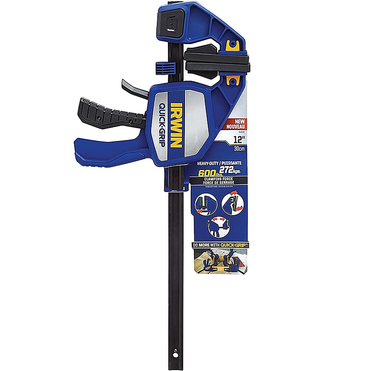 Irwin 1964712 Quick-Grip XP600 12 in. x 3-3/4 in. D Bar Clamp 600 lb.