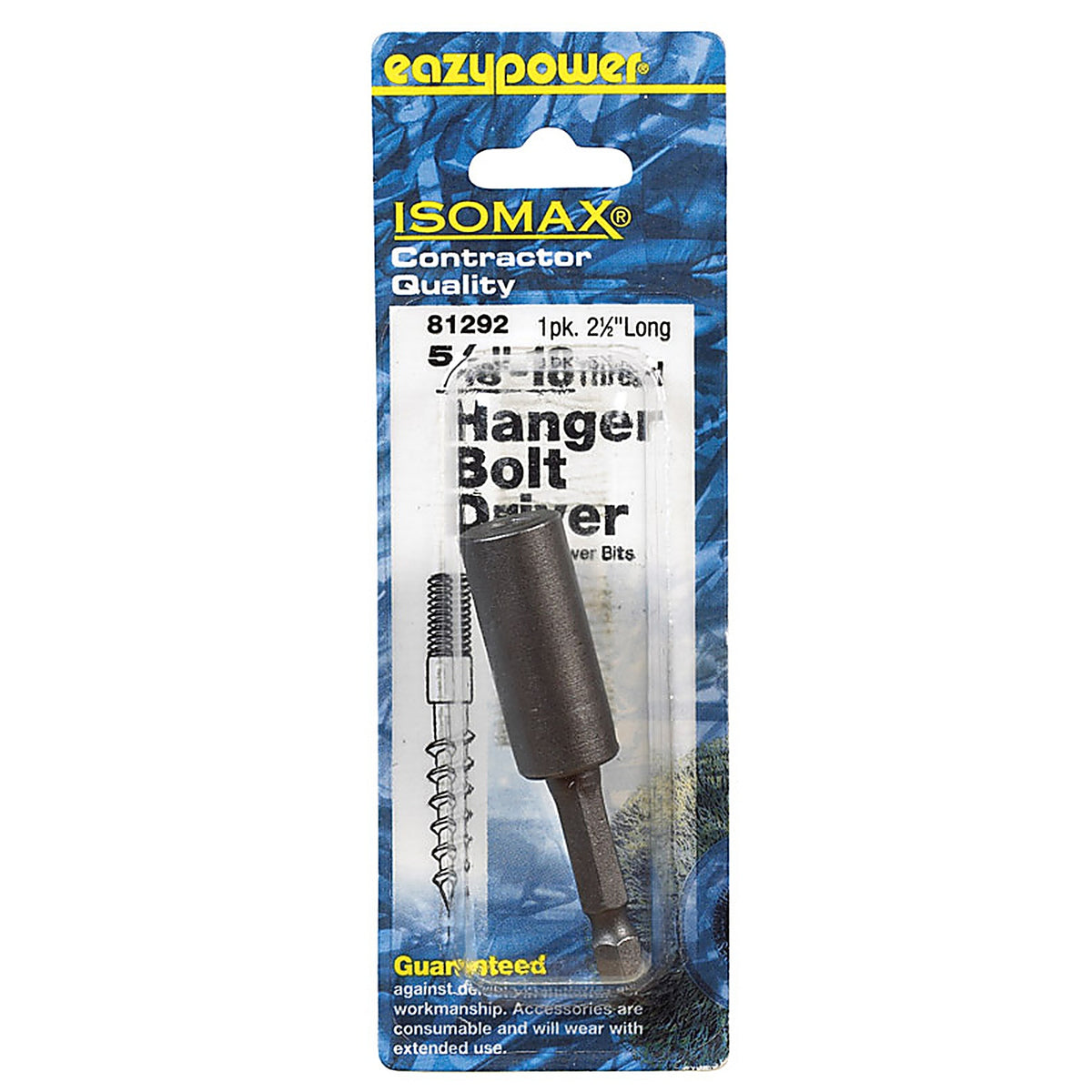 Eazypower - 81292 - Isomax HEX 5/16 In.-18 In. X 2.5 In. L Screwdriver Bit Adapter Steel 1 Piece