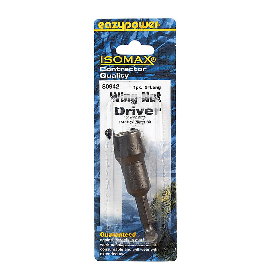 Eazypower 80942 Isomax 1/4 in. Steel SAE Wing Nut Driver 1/Pack