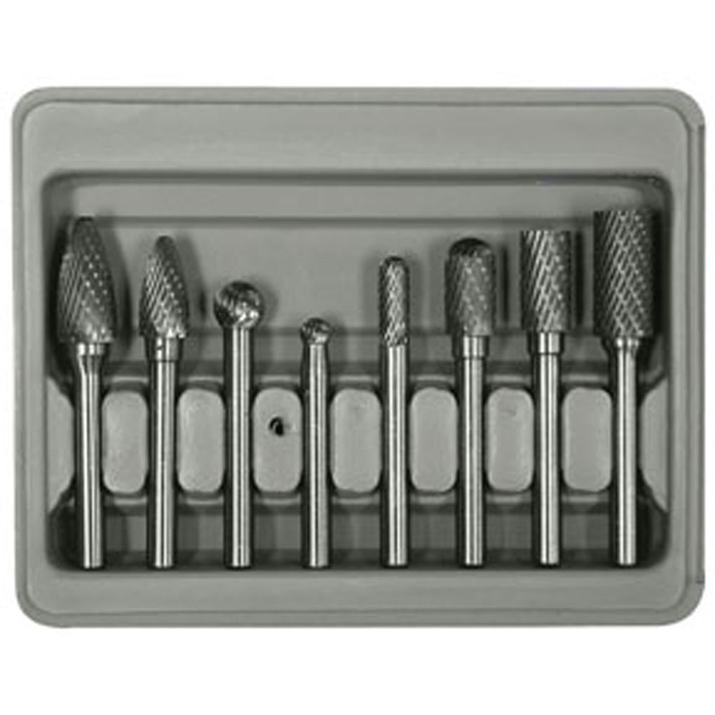 Astro Pneumatic 2181 8 Piece Double Cut Carbide Rotarty Burr Set w/1/4in. Shank