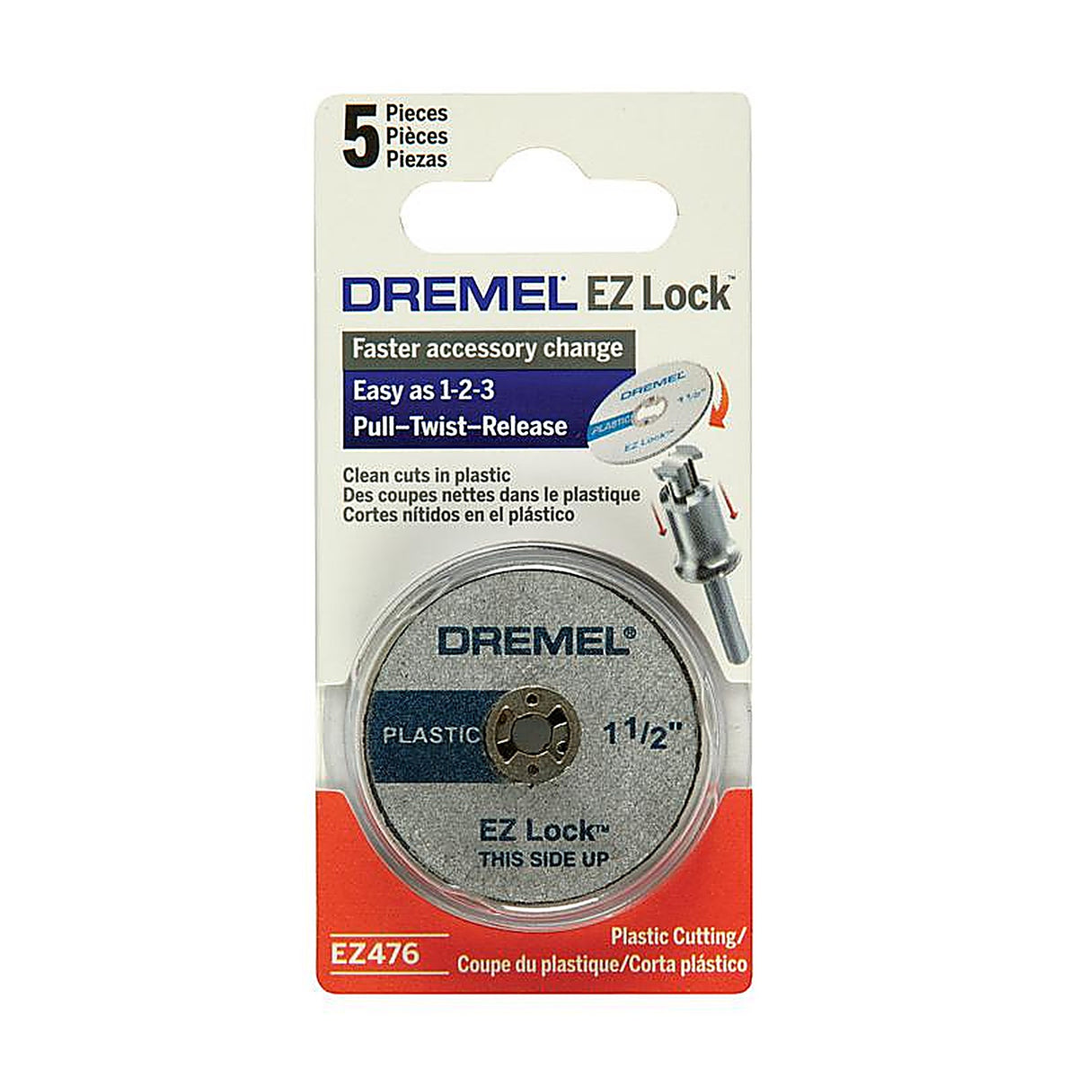 Dremel - EZ476 - Ez Lock 1-1/2 In. D X 1/8 In. Fiberglass Cut-Off Wheel 5 Piece