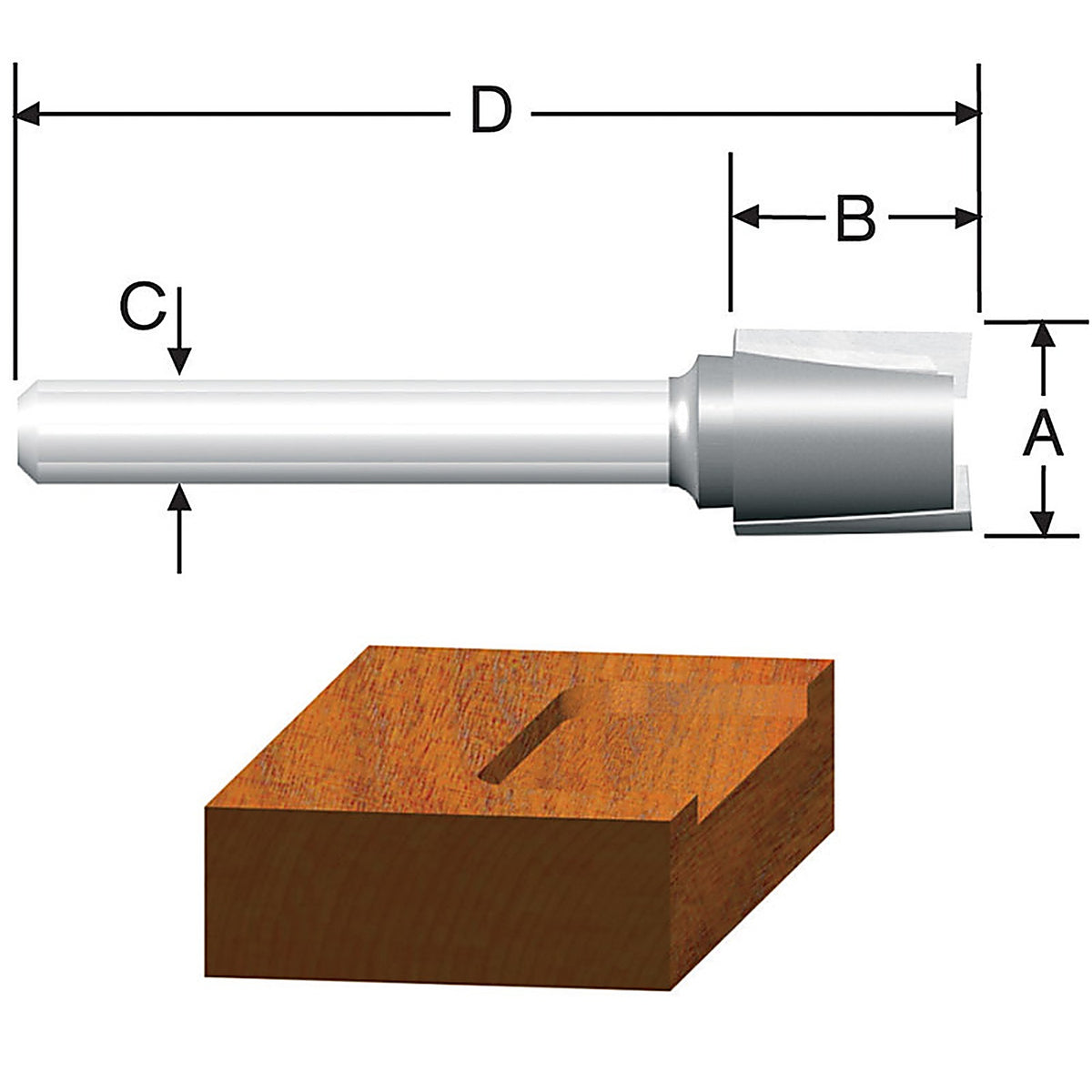 Vermont American 23111 5/8 in. D X 5/8 Dia. x 1/2 in. R X 1-3/16 in. L Carbide Tipped Hinge Mortise Router
