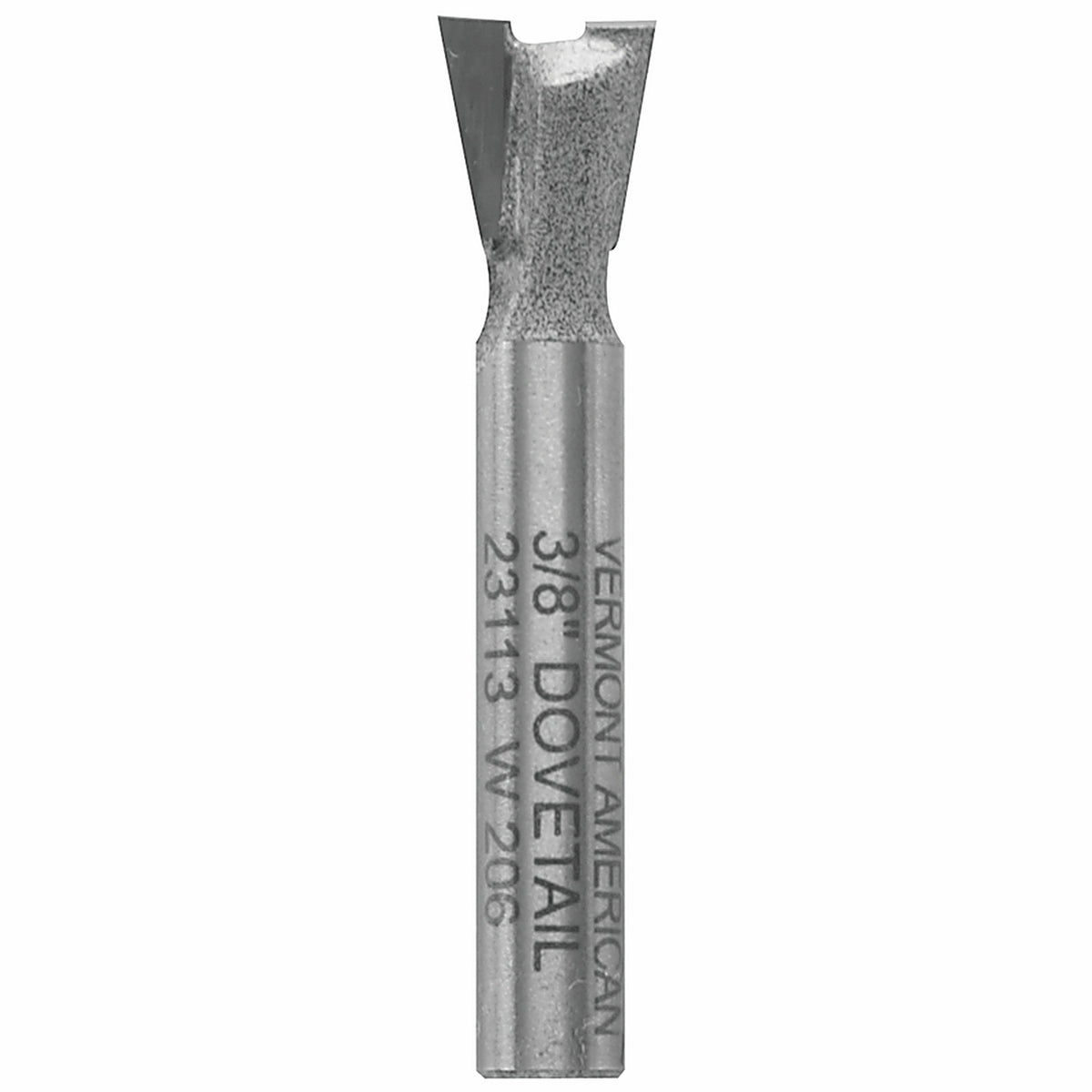 Vermont American 23113 3/8 in. D X 3/8 in. R X 1-3/4 in. L Carbide Tipped Dovetail Router Bit
