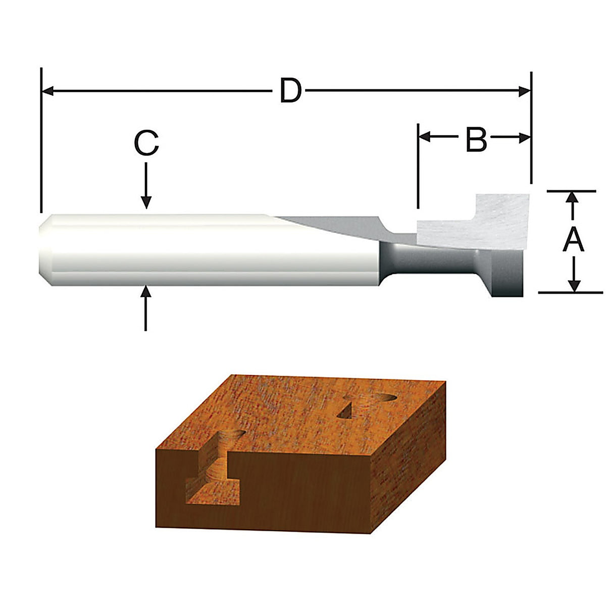 Vermont American 23116 3/8 in. D X 3/8 in. R X 1 in. L Carbide Tipped Keyhole Router Bit